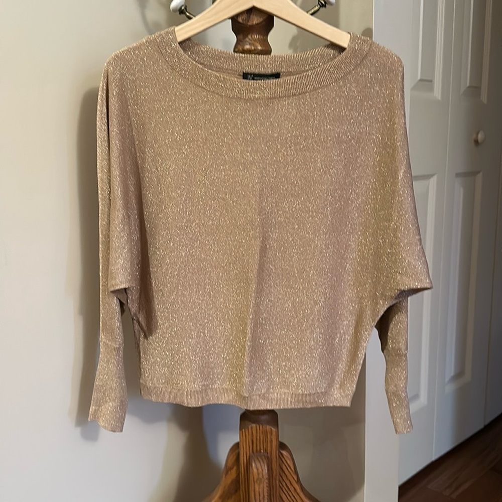 INC Gold Shimmer Sweater